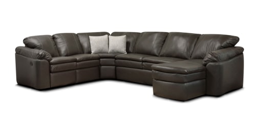 Casual 5-Piece Reclining Sectional Sofa with Chaise