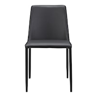 Contemporary Black Vegan Leather Dining Chair