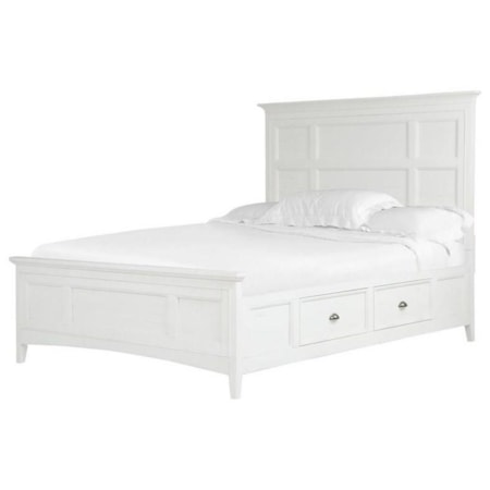 King Panel Bed with Storage Rails