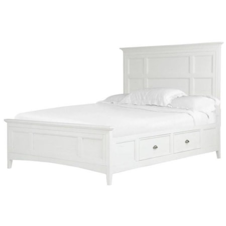 King Panel Bed with Storage Rails