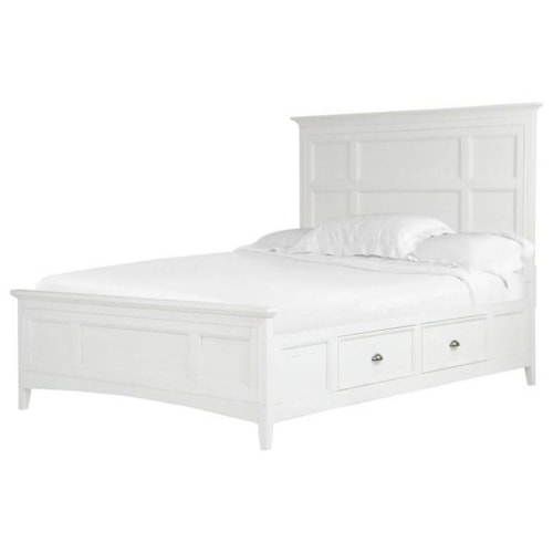 Coastal King Panel Bed with Storage Rails