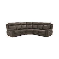 Asher Contemporary 5-Seat Power Reclining Sectional Sofa with Power Headrest and Lumbar