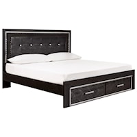 Glam King Upholstered Bed with LED Lighting