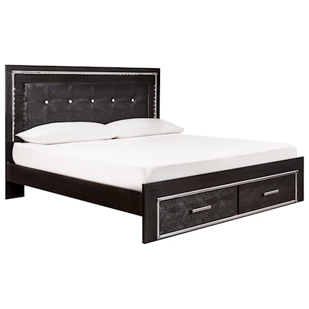 King Uph Storage Bed with LED Lighting