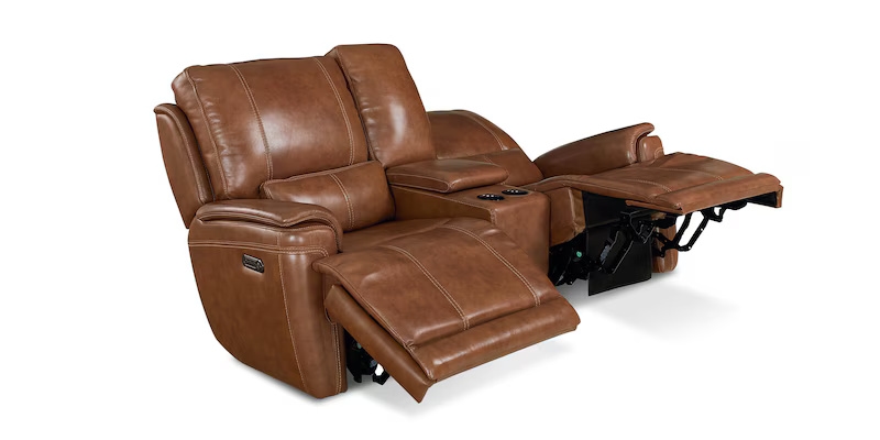 Bassett Club Level - Burlington Motion Loveseat W/Power & Console