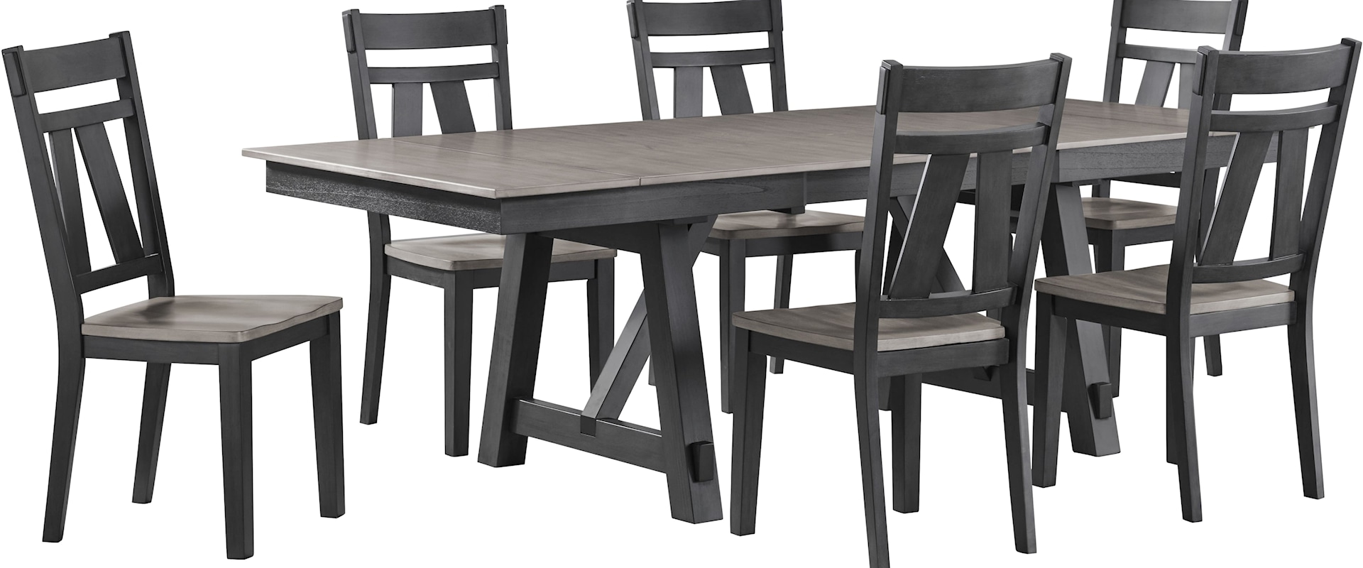 7-PIECE DINING SET With Self Storing Leaves