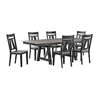 7-PIECE DINING SET With Self Storing Leaves