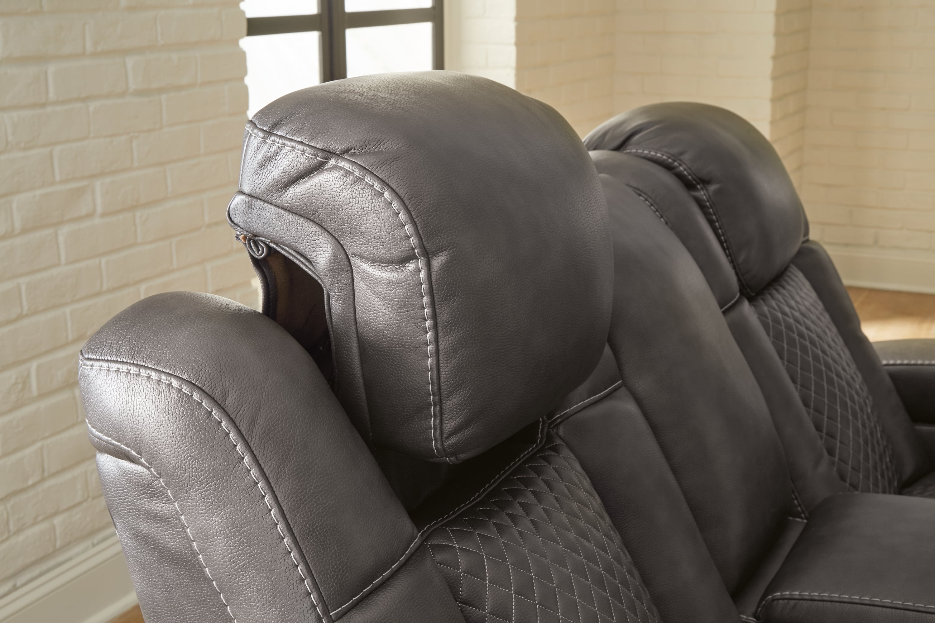 Signature Design by Ashley Fyne-Dyme Power Reclining Loveseat With Console