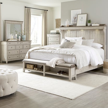 4-Piece Queen Mantle Storage Bedroom Set