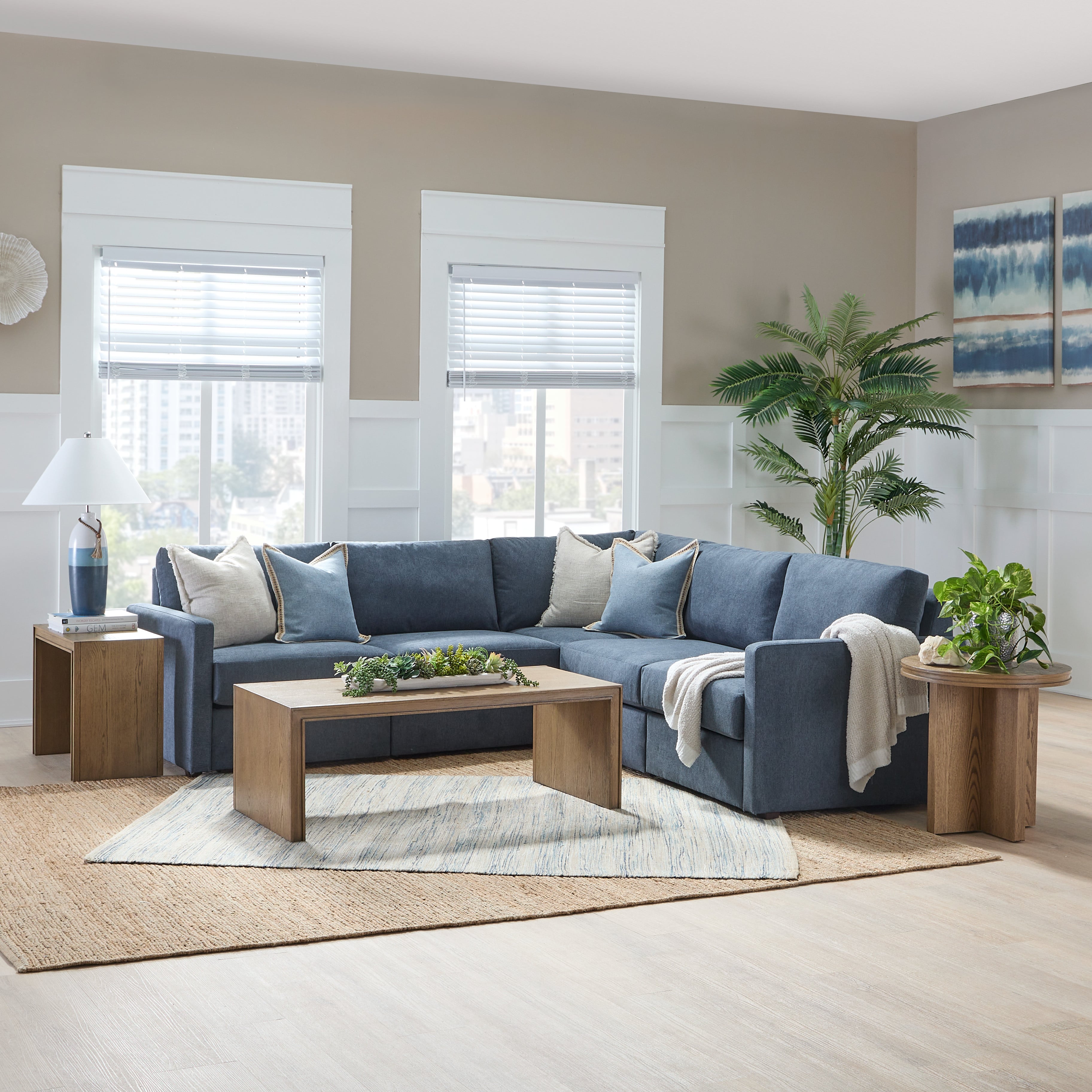 Flexsteel Flex Narrow-Arm 5-Seat Sectional Sofa