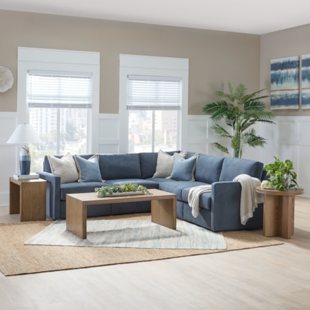 Narrow-Arm 5-Seat Sectional Sofa