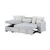 Global Furniture U0204 Light Grey/White PULL OUT SOFA BD