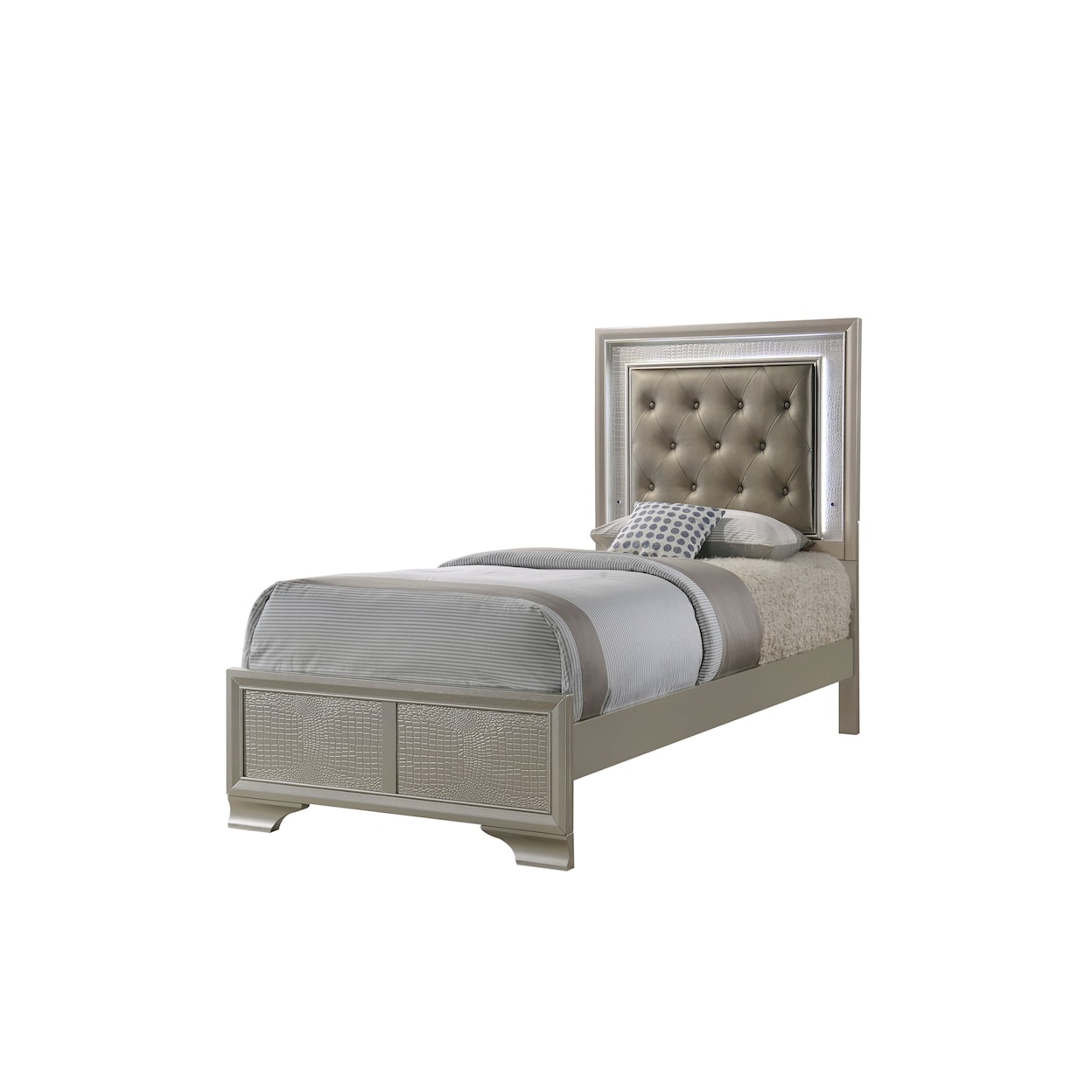 Crown Mark Lyssa Upholstered Twin Bed