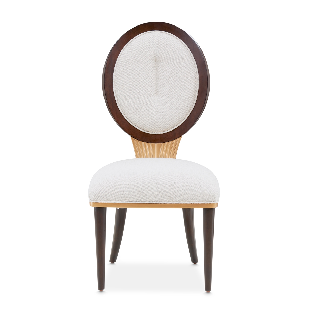 Michael Amini Camellia Field Upholstered Dining Side Chair w/Floral Motif