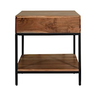 Contemporary Industrial 1-Drawer End Table