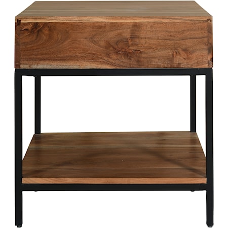 Contemporary Industrial 1-Drawer End Table