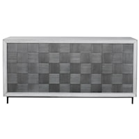 Checkerboard 4 Door Gray Cabinet