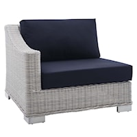 Sunbrella® Outdoor Patio Wicker Rattan Left-Arm Chair