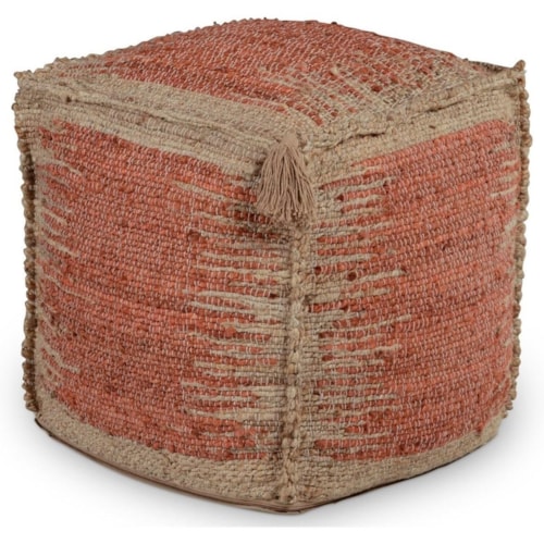 Handwoven Cube Pouf