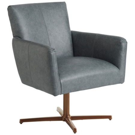 Brooks Swivel Chair with Brass Base