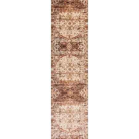 1&apos;6&quot; x 1&apos;6&quot;  Rust / Ivory Rug