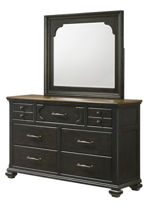 Hamilton Transitional 7-Drawer Dresser & Mirror Set