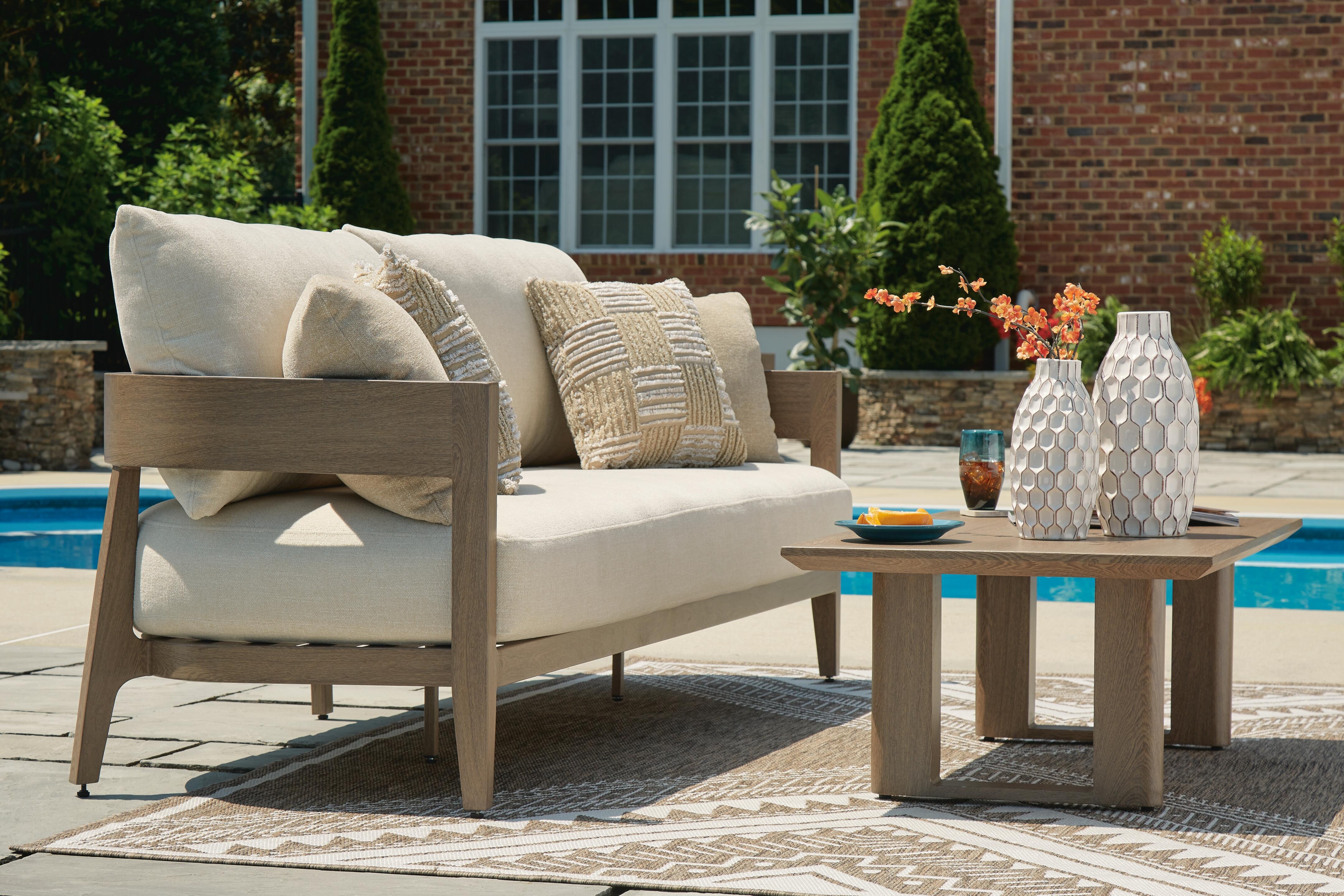 Signature Design by Ashley Serene Bay Outdoor Sofa With Cushion