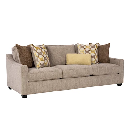 Contemporary Sofa with Scoop Arms