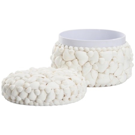 Round White Shell Box