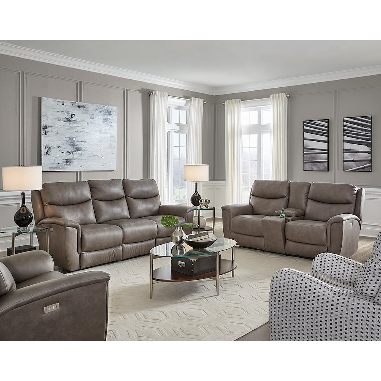Southern Motion Ovation Power Headrest Double Reclining Sofa