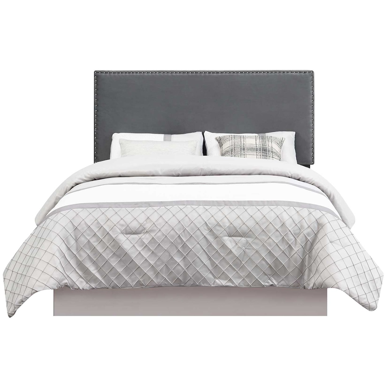 Steve Silver Bergen Queen Headboard, Gray Velvet