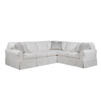 Transitional 2-Piece Corner Sectional Sofa with Slipcover