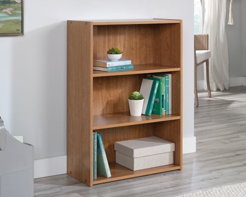 Transitional 3-Shelf Bookcase with Adjustable Shelves