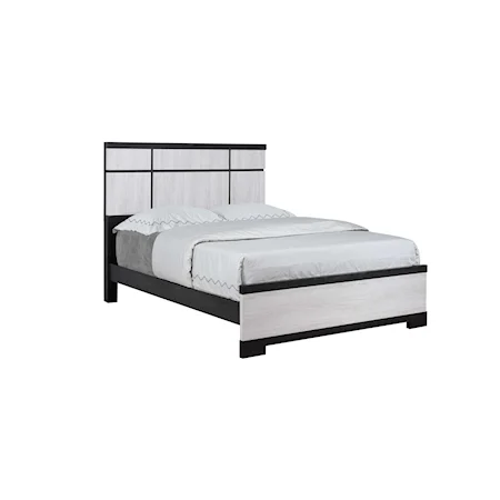 Contemporary Two-Tone Panel Bed - Queen