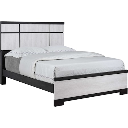 Contemporary Two-Tone Panel Bed - Queen