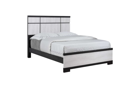 Contemporary Two-Tone Panel Bed - Queen