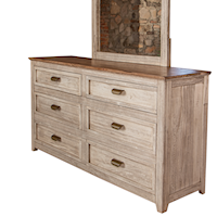 Rustic Dresser with Microfiber-Lined Top Drawers