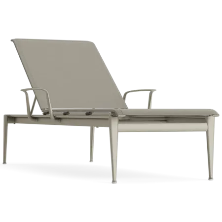 Stacking Adj. Sling Chaise Lounge w/Armrests