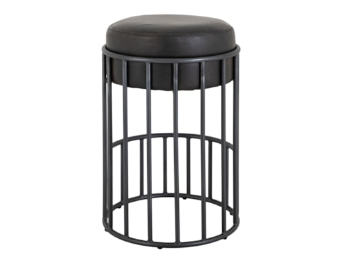 Contemporary Backless Round 30" Upholstered Barstool