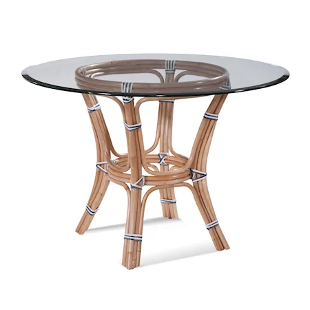 Pier Point 36" Round Glass Top Dining Table