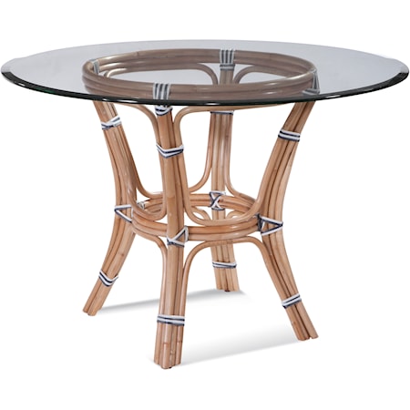 Pier Point 48" Round Glass Top Dining Table