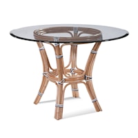 Pier Point 42" Round Glass Top Dining Table