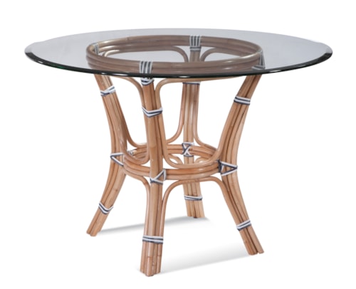 Pier Point 48" Round Glass Top Dining Table