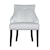 Accentrics Home Accent Seating Transitional Nailhead Trimmed Upholstered Dining Chair in Silver Gray