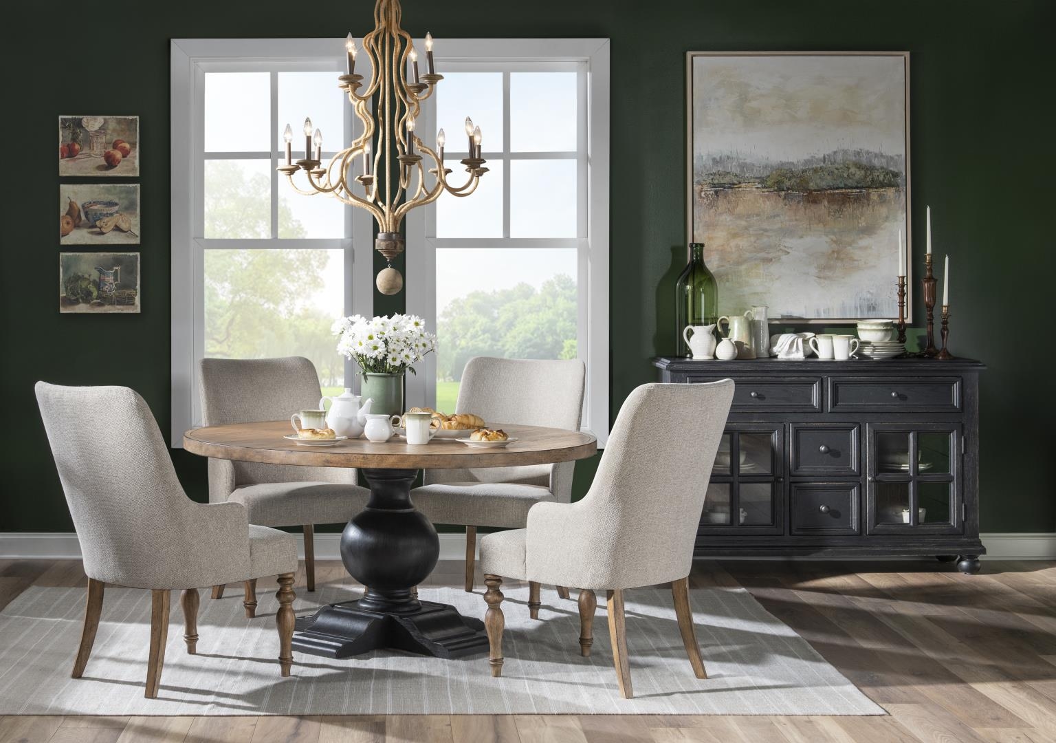 Legacy Classic Vintage Market Round Dining Table Complete