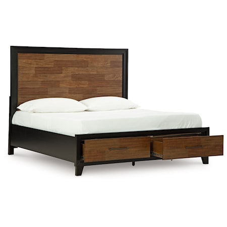 Queen Panel Storage Bed