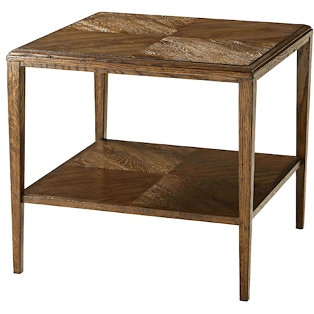 Sqaure Side Table with Shelf