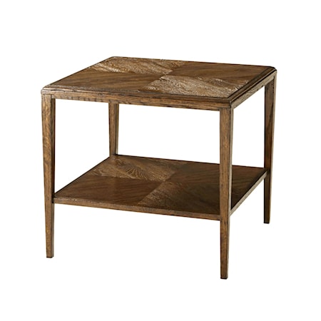 Sqaure Side Table with Shelf