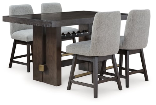 Counter Height Dining Table And 4 Barstools
