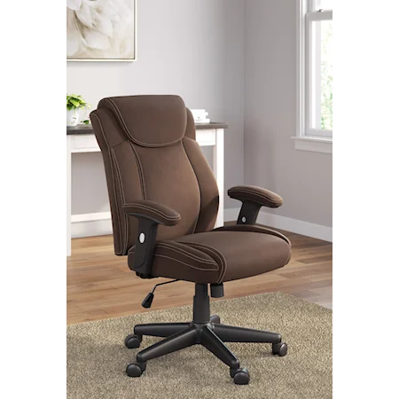 Brown Faux Leather Home Office Chair